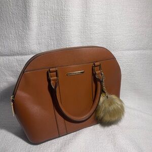 Steve Madden Brown Satchel with Structured Shape and Gold Hardware